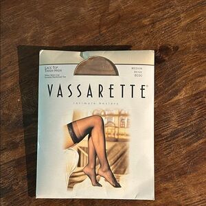 Vassarette Beige Lace Top Hosiery